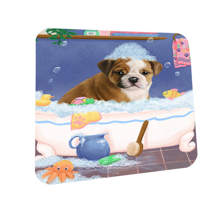 Rub A Dub Dog In A Tub Bulldog Coasters Set of 4 CST57286
