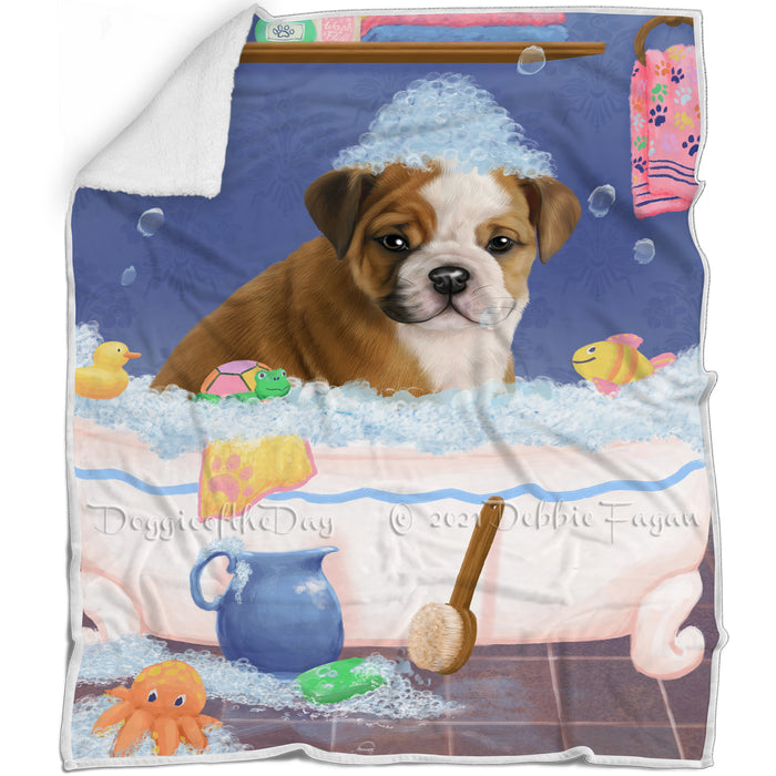 Rub A Dub Dog In A Tub Bulldog Blanket BLNKT143028