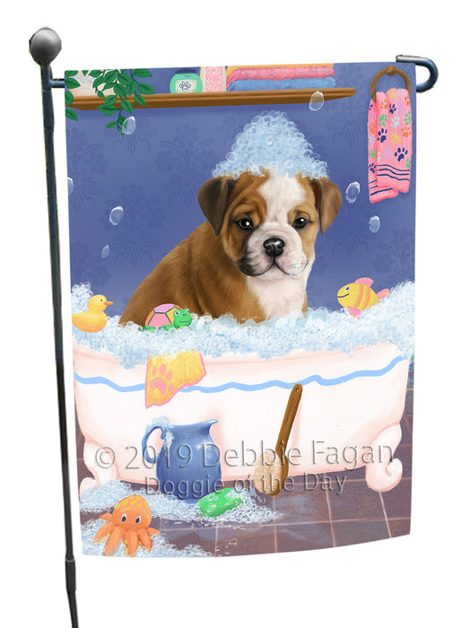 Rub A Dub Dog In A Tub Bulldog Garden Flag GFLG66184