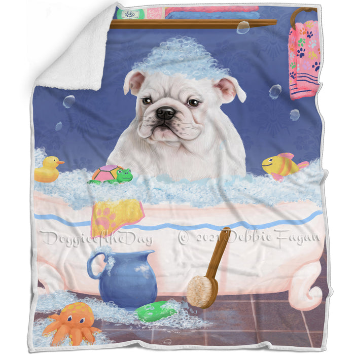 Rub A Dub Dog In A Tub Bulldog Blanket BLNKT143029