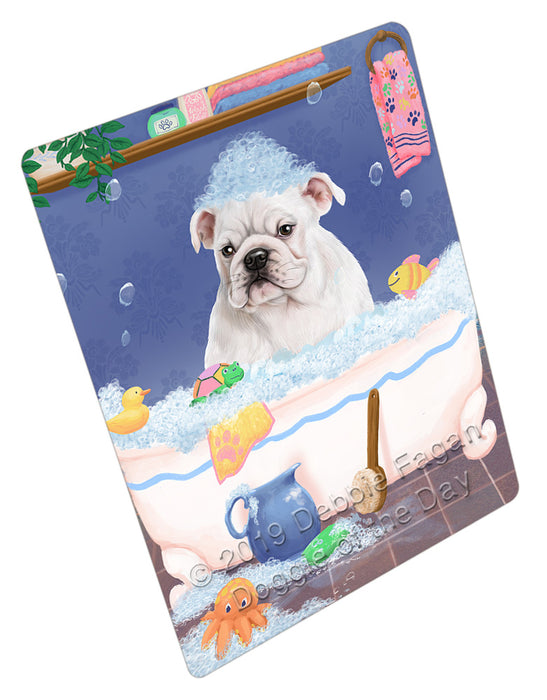 Rub A Dub Dog In A Tub Bulldog Cutting Board - For Kitchen - Scratch & Stain Resistant - Designed To Stay In Place - Easy To Clean By Hand - Perfect for Chopping Meats, Vegetables, CA81624