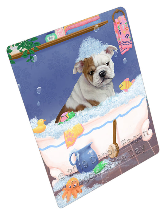 Rub A Dub Dog In A Tub Bulldog Cutting Board - For Kitchen - Scratch & Stain Resistant - Designed To Stay In Place - Easy To Clean By Hand - Perfect for Chopping Meats, Vegetables, CA81626