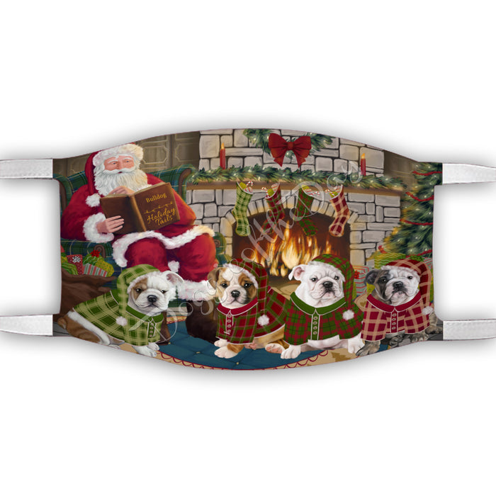 Christmas Cozy Holiday Fire Tails Bulldog Dogs Face Mask FM48618