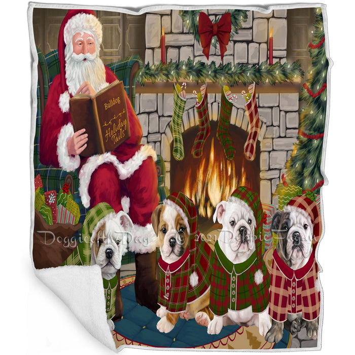 Christmas Cozy Holiday Tails Bulldogs Blanket BLNKT115419