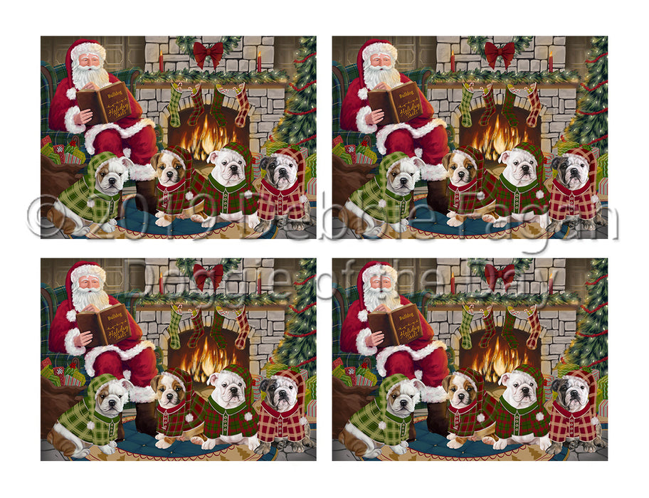 Christmas Cozy Holiday Fire Tails Bulldog Dogs Placemat