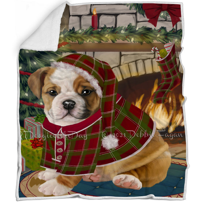 The Stocking was Hung Bulldog Blanket BLNKT116688