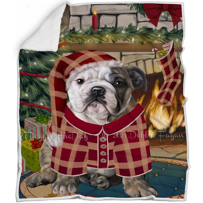 The Stocking was Hung Bulldog Blanket BLNKT116706