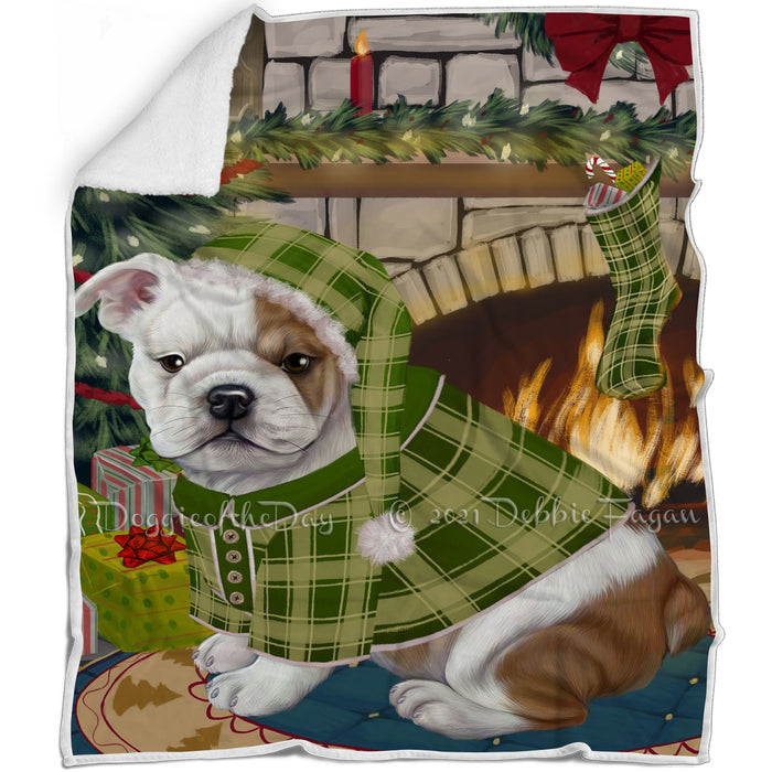 The Stocking was Hung Bulldog Blanket BLNKT116715