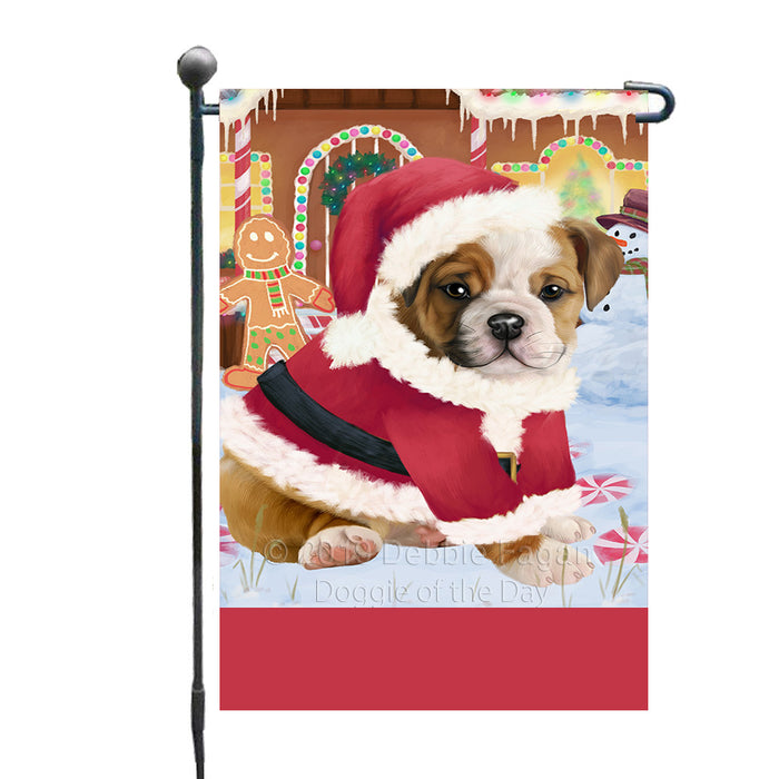Personalized Gingerbread Candyfest Bulldog Custom Garden Flag GFLG63986