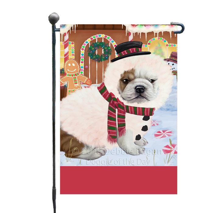 Personalized Gingerbread Candyfest Bulldog Custom Garden Flag GFLG63987