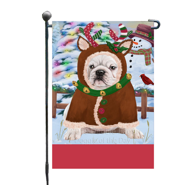 Personalized Gingerbread Candyfest Bulldog Custom Garden Flag GFLG63988