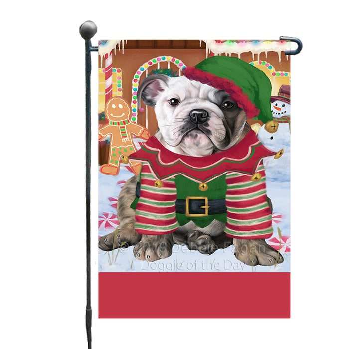 Personalized Gingerbread Candyfest Bulldog Custom Garden Flag GFLG63989