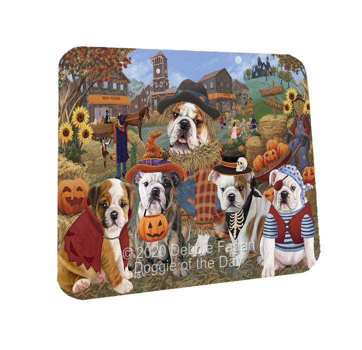 Halloween 'Round Town BullDogs Coasters Set of 4 CSTA57922