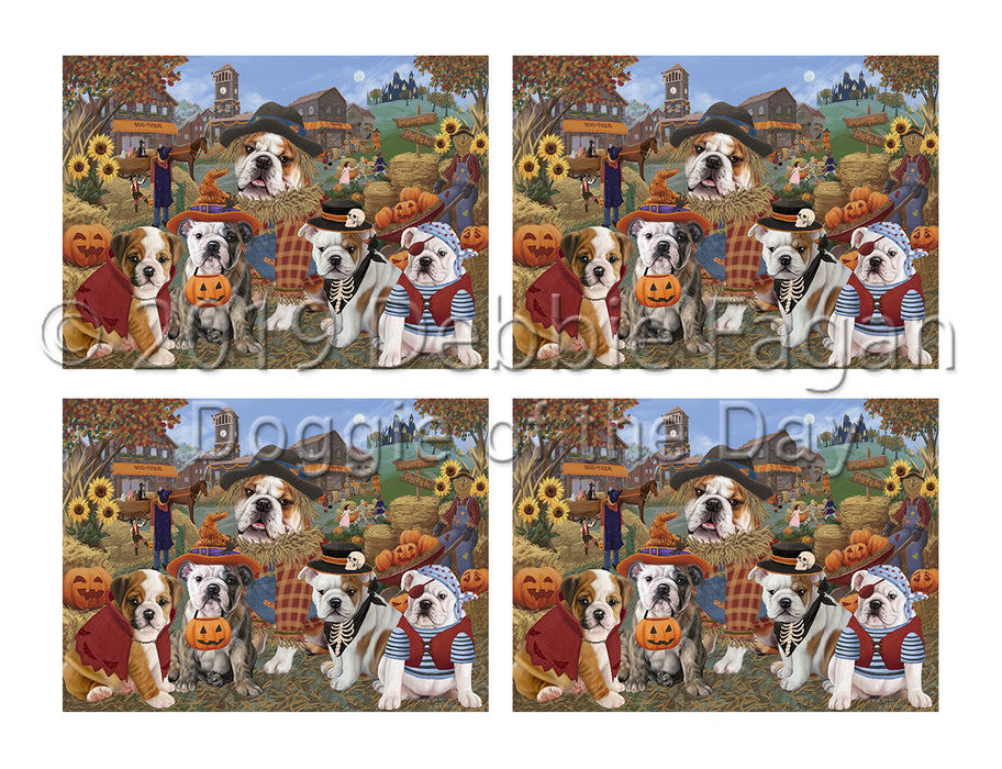 Halloween 'Round Town Bulldog Dogs Placemat