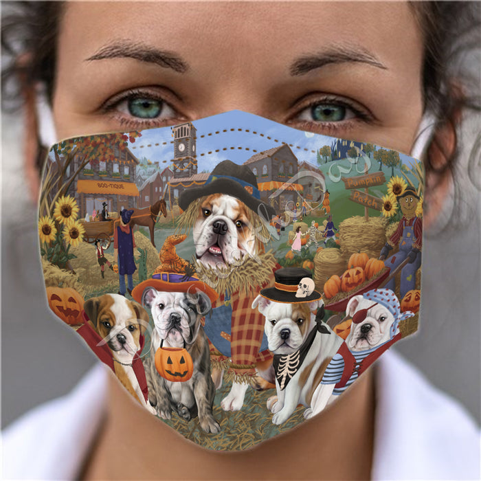 Halloween 'Round Town Bulldog Dogs Face Mask FM49939