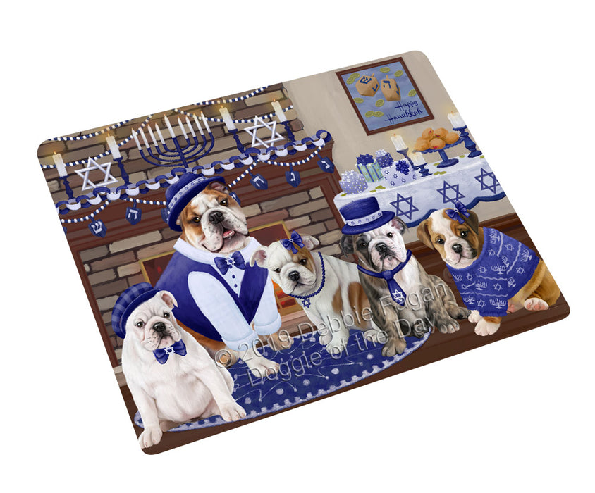 Happy Hanukkah Family and Happy Hanukkah Both Bulldogs Magnet MAG77614 (Small 5.5" x 4.25")