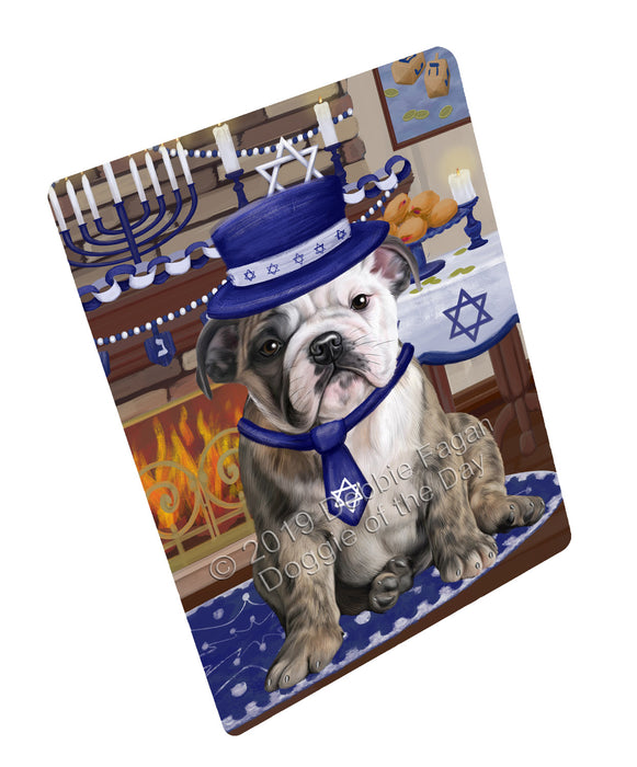 Happy Hanukkah Family and Happy Hanukkah Both Bulldog Magnet MAG77446 (Small 5.5" x 4.25")