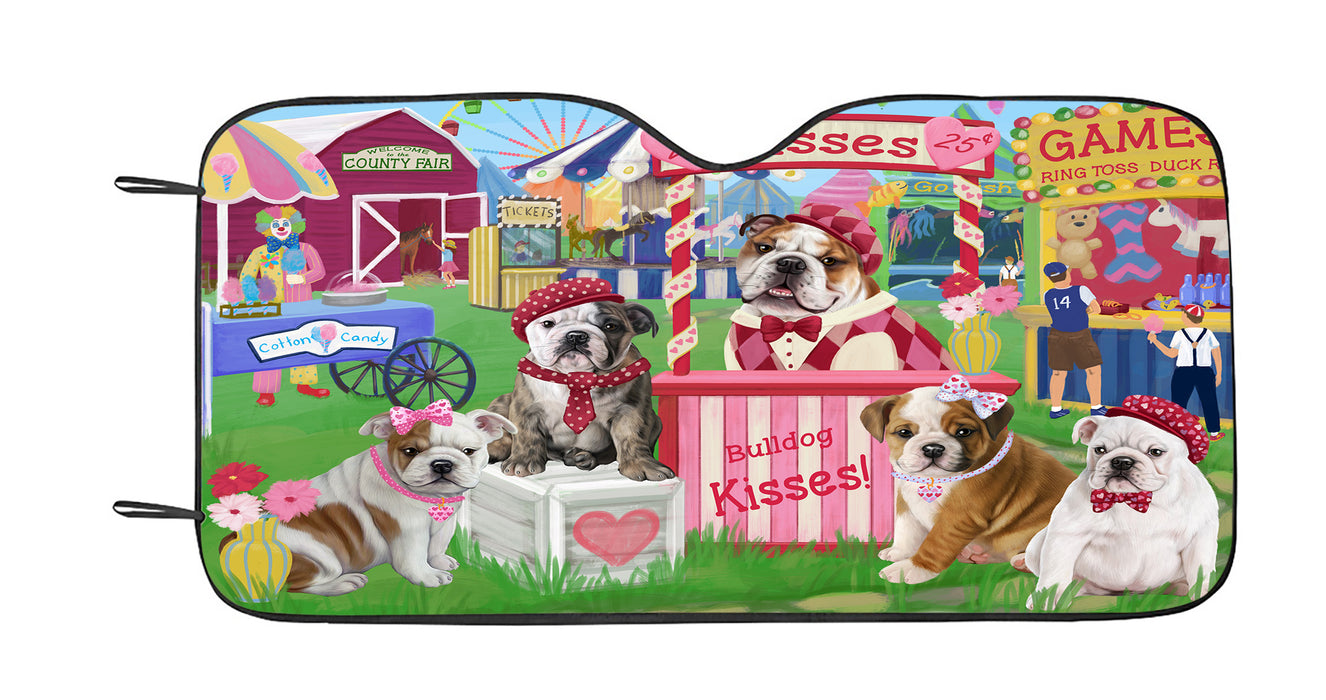 Carnival Kissing Booth Bulldogs Car Sun Shade