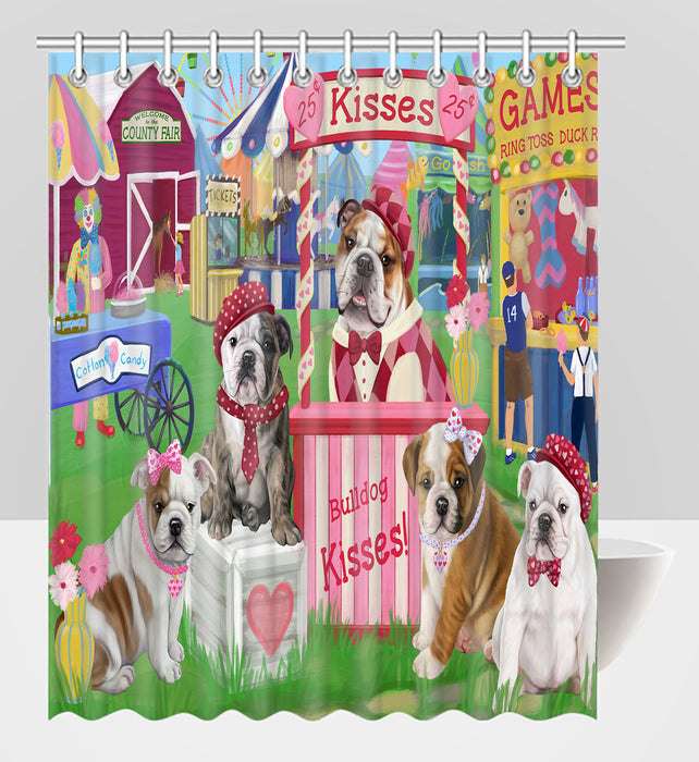 Carnival Kissing Booth Bulldogs Shower Curtain