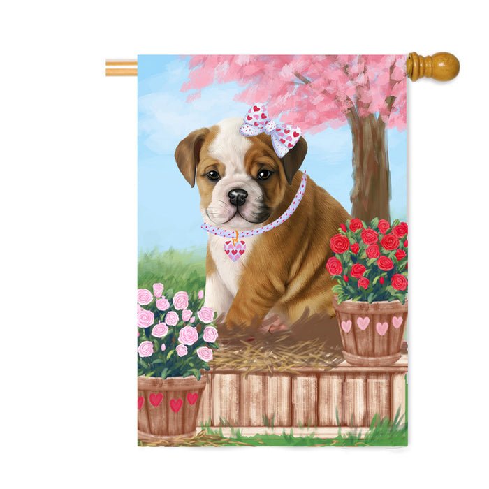 Personalized Rosie 25 Cent Kisses Bulldog Custom House Flag FLG64820