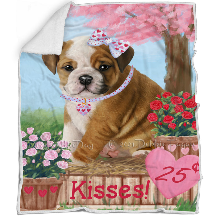 Rosie 25 Cent Kisses Bulldog Blanket BLNKT127209