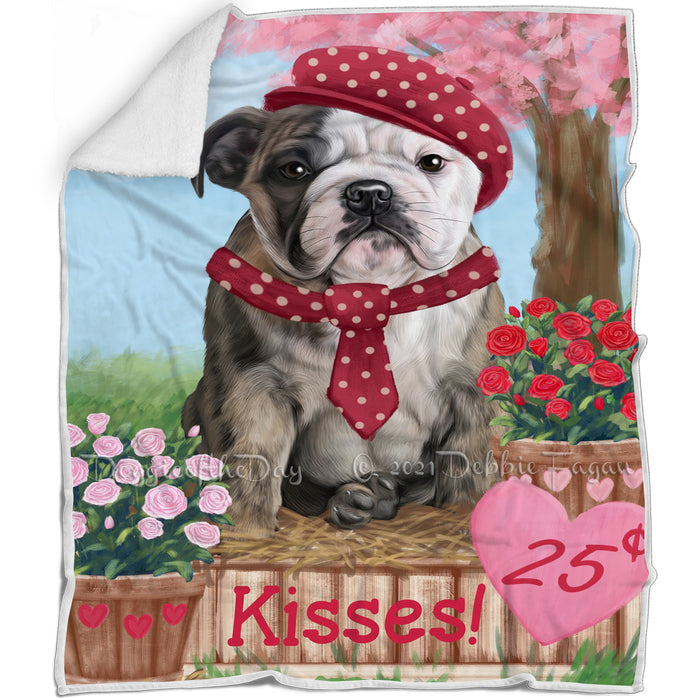 Rosie 25 Cent Kisses Bulldog Blanket BLNKT127218