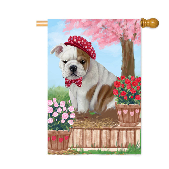 Personalized Rosie 25 Cent Kisses Bulldog Custom House Flag FLG64823
