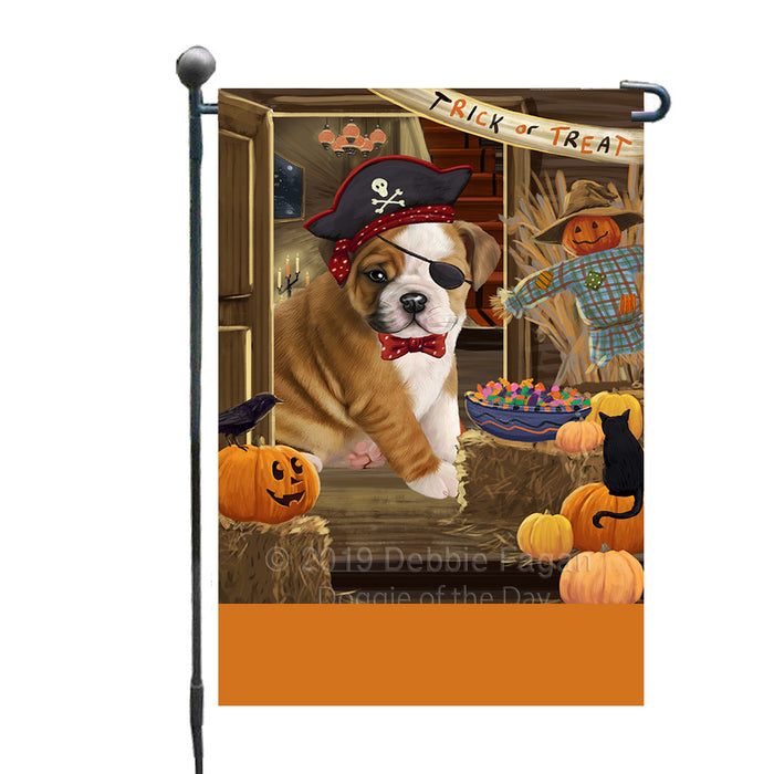 Personalized Enter at Own Risk Trick or Treat Halloween Bulldog Custom Garden Flags GFLG-DOTD-A59515