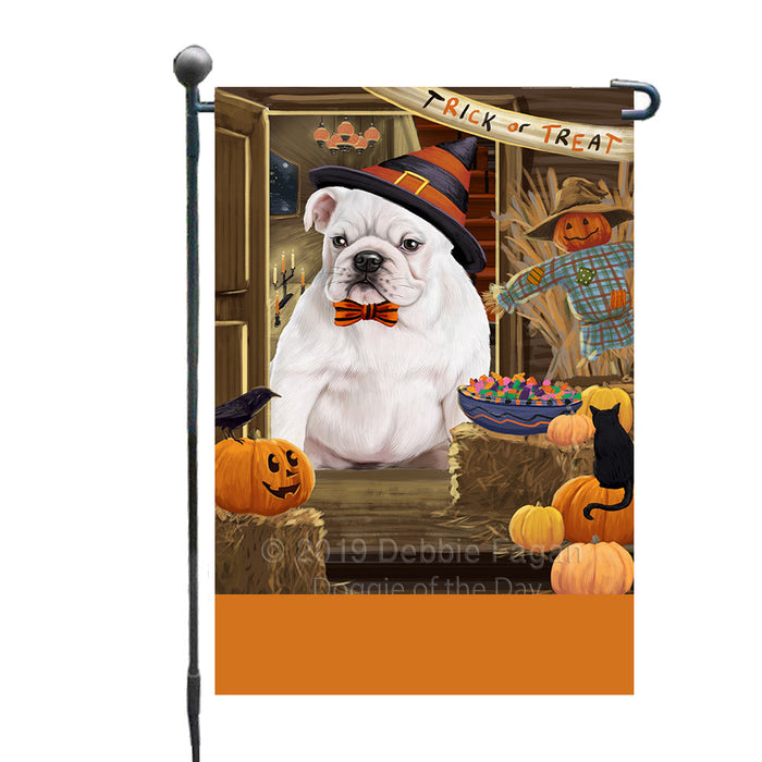 Personalized Enter at Own Risk Trick or Treat Halloween Bulldog Custom Garden Flags GFLG-DOTD-A59517
