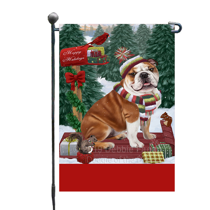 Personalized Merry Christmas Woodland Sled  Bulldog Custom Garden Flags GFLG-DOTD-A61531