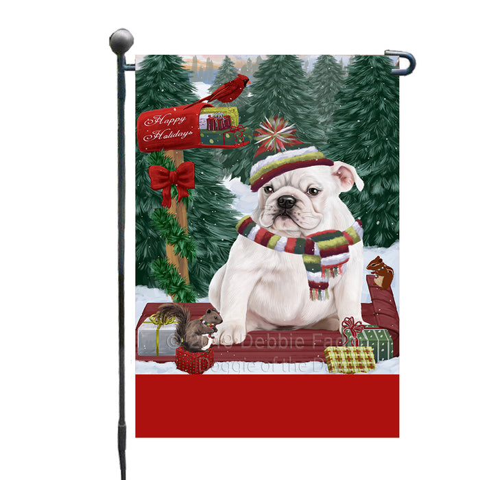 Personalized Merry Christmas Woodland Sled  Bulldog Custom Garden Flags GFLG-DOTD-A61532