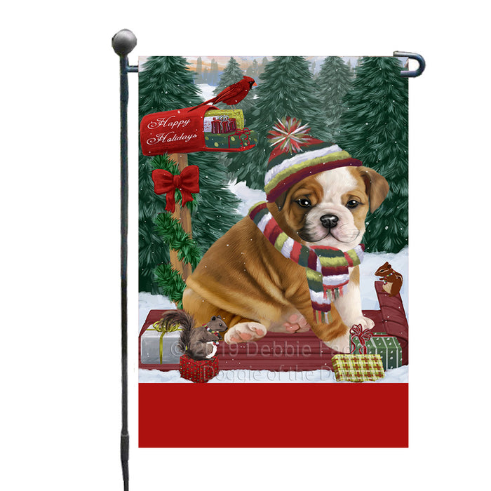 Personalized Merry Christmas Woodland Sled  Bulldog Custom Garden Flags GFLG-DOTD-A61533