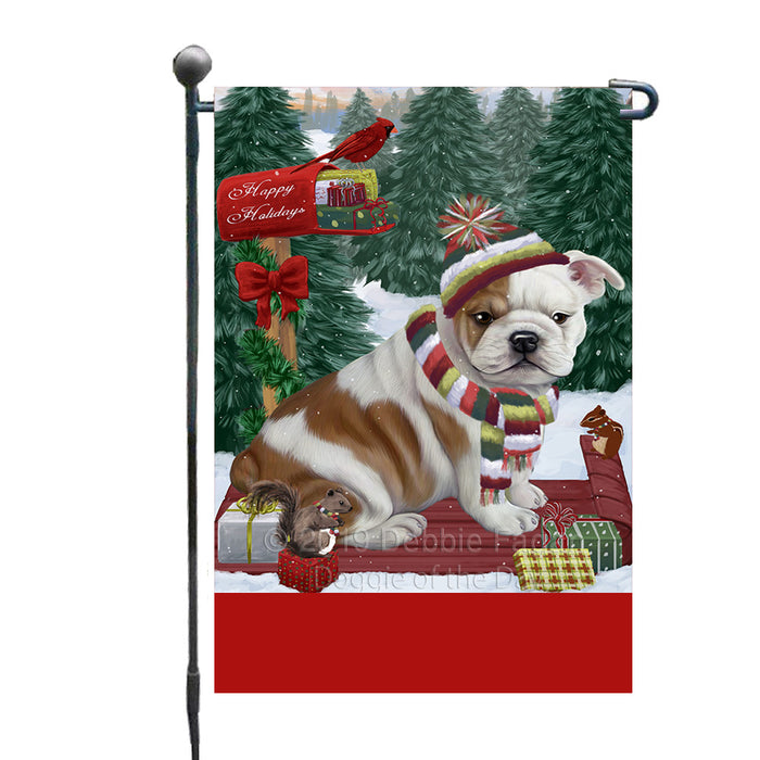 Personalized Merry Christmas Woodland Sled  Bulldog Custom Garden Flags GFLG-DOTD-A61535