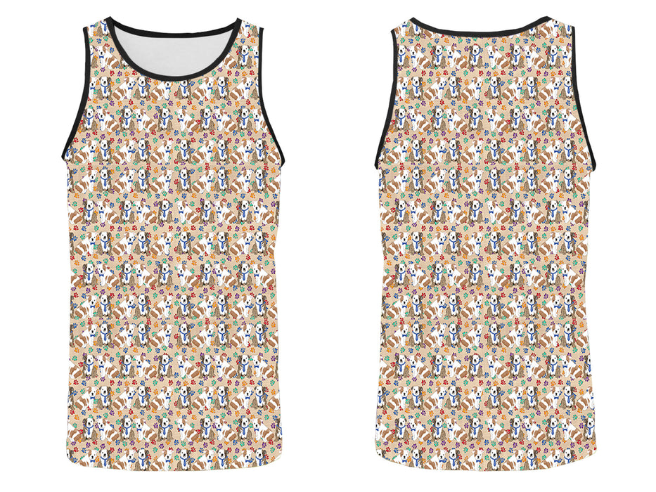 Rainbow Paw Print Bullmastiff Dogs Blue All Over Print   Men's Tank Top