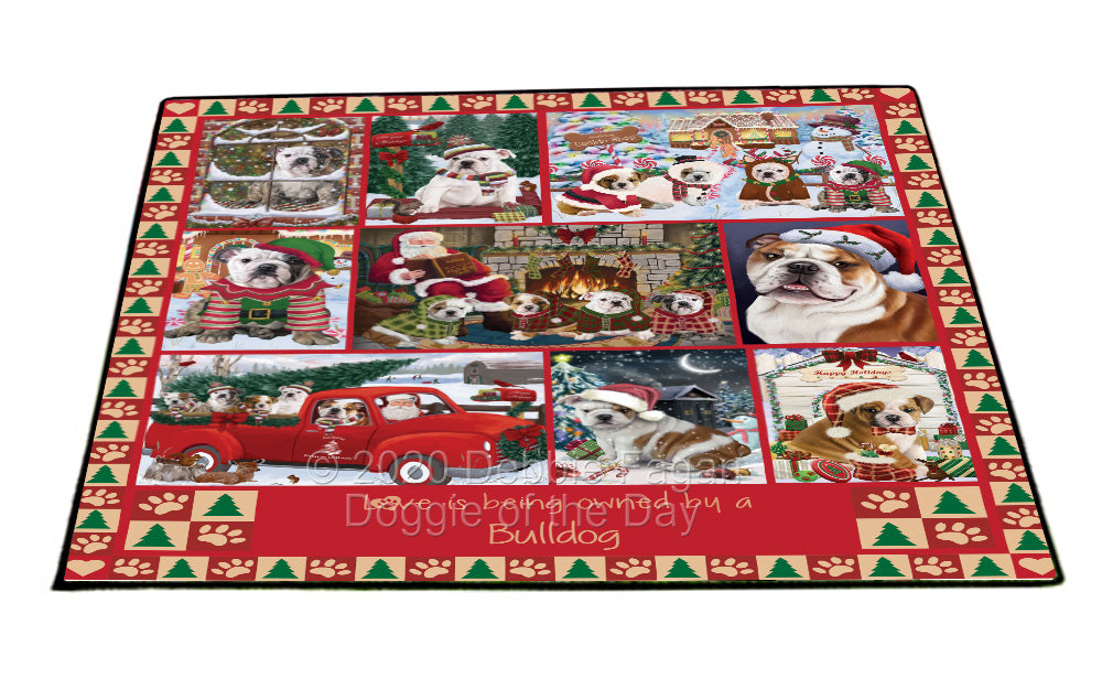 Love is Being Owned Christmas Bulldogs Floormat FLMS54811