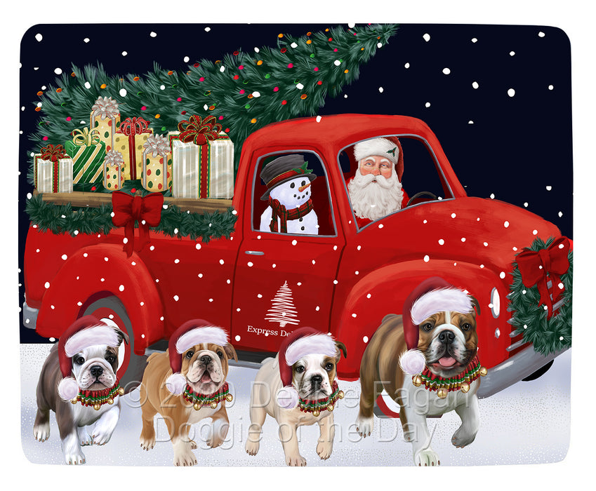 Christmas Express Delivery Red Truck Running Bulldogs Blanket BLNKT141738