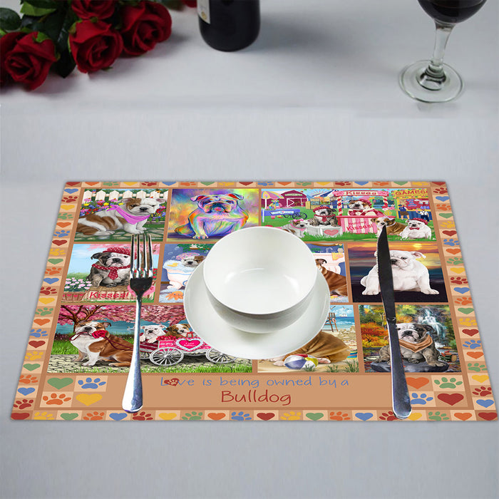 Love is Being Owned Bulldog Beige Placemat