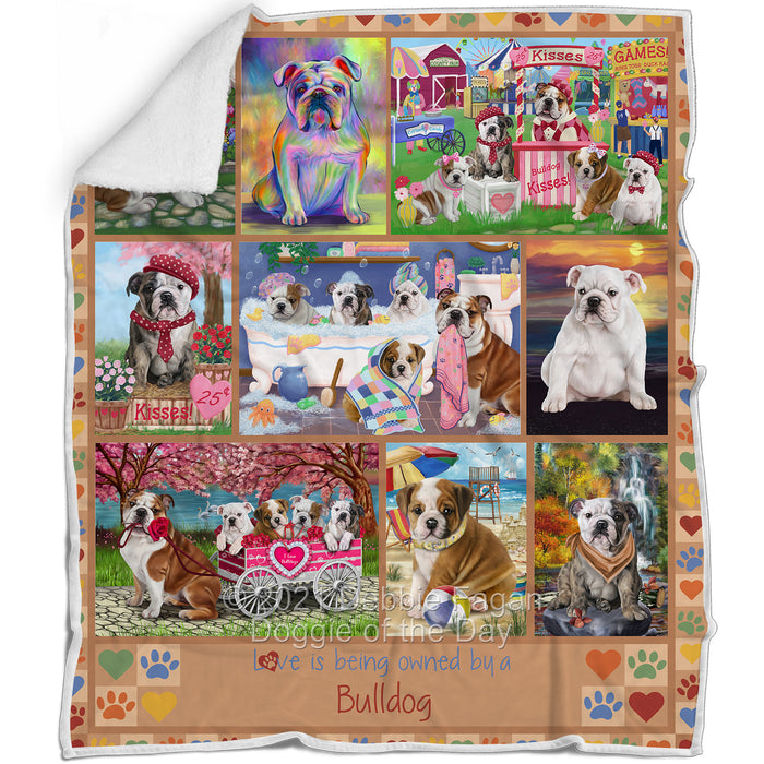 Love is Being Owned Bulldog Beige Blanket BLNKT137208