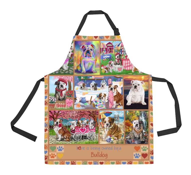Love is Being Owned Bulldog Beige Apron