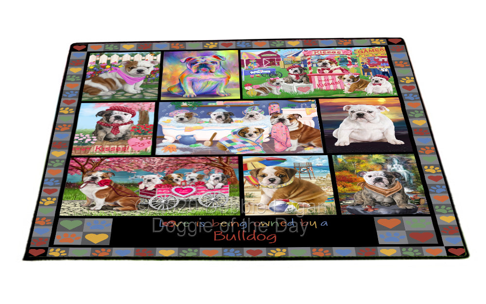 Love is Being Owned Bulldog Grey Floormat FLMS55285
