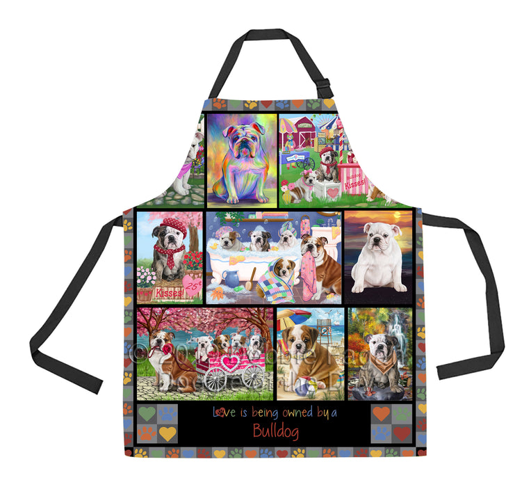 Love is Being Owned Bulldog Grey Apron