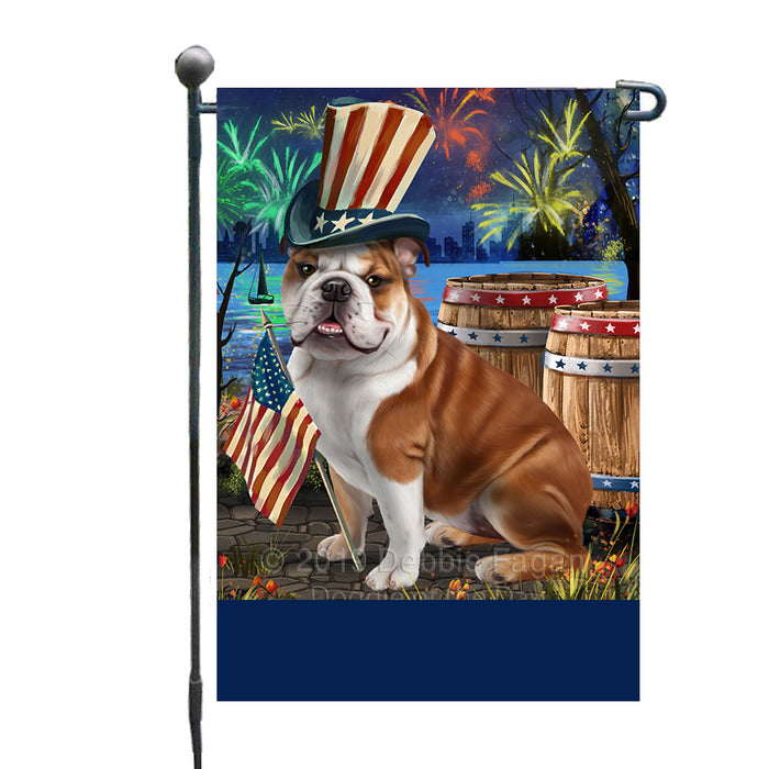 Personalized 4th of July Firework Bulldog Custom Garden Flags GFLG-DOTD-A57839