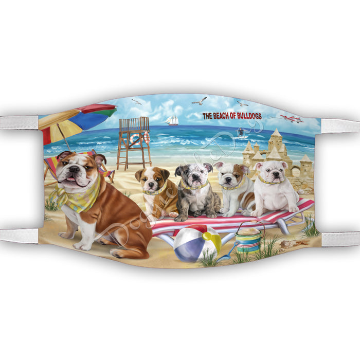 Pet Friendly Beach Bulldog Dogs Face Mask FM49086