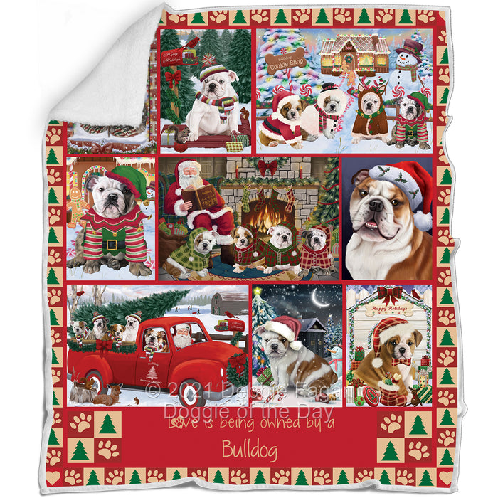 Love is Being Owned Christmas Bulldogs Blanket BLNKT143454