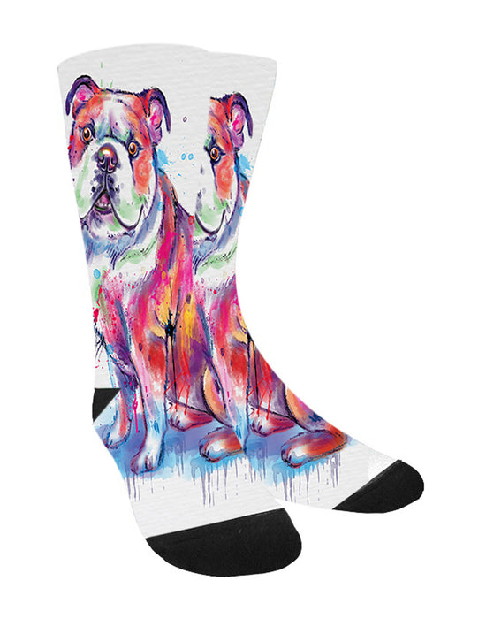 Watercolor Bulldog Women's Casual Socks