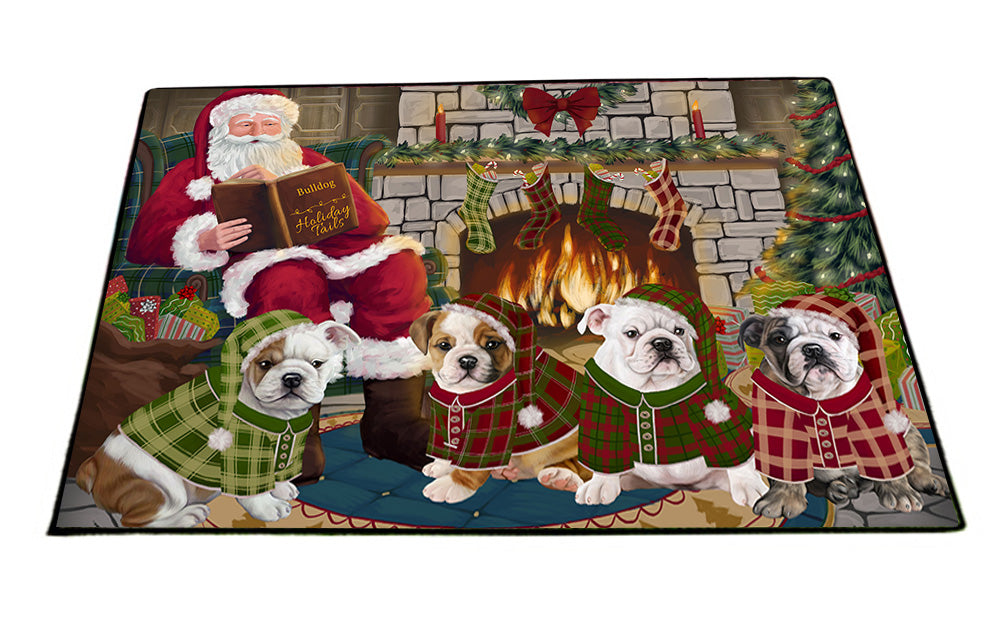 Christmas Cozy Holiday Tails Bulldogs Floormat FLMS52620