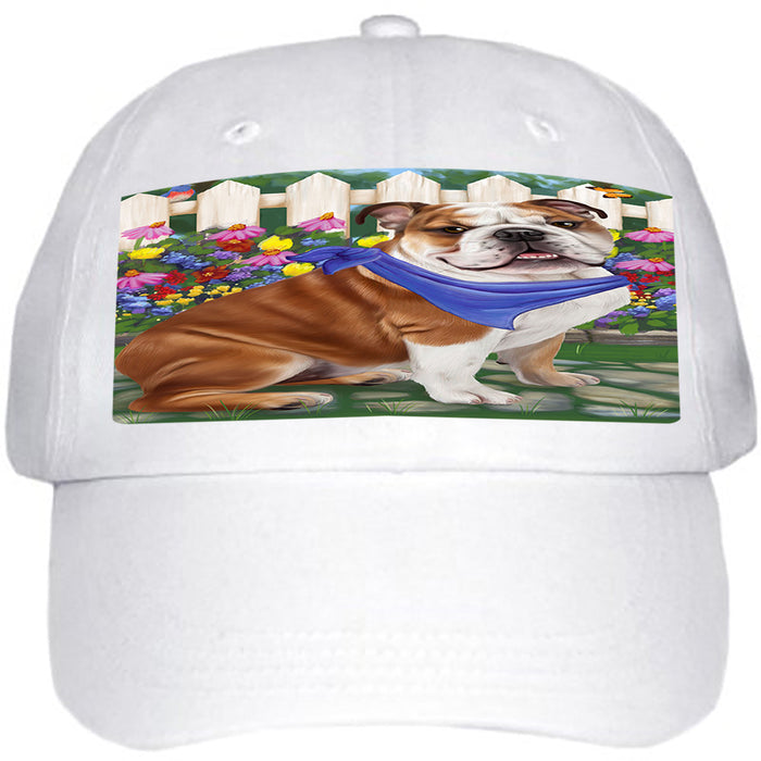 Spring Floral Bulldog Ball Hat Cap HAT53193