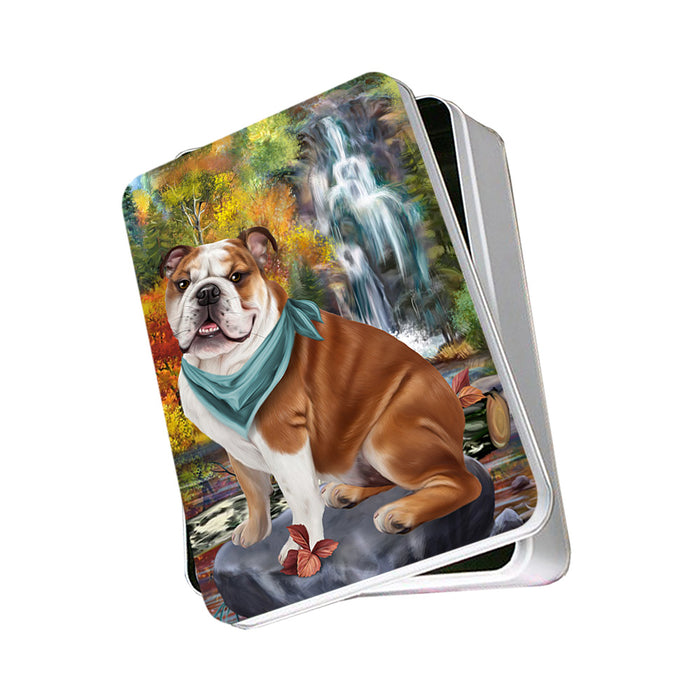 Scenic Waterfall Bulldog Photo Storage Tin PITN50159