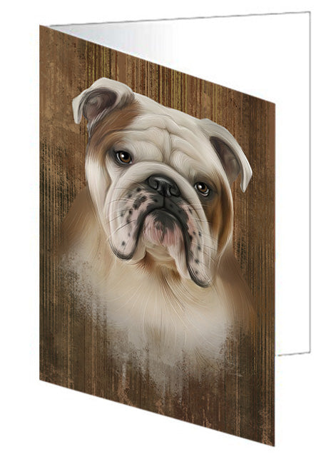 Rustic Bulldog Handmade Artwork Assorted Pets Greeting Cards and Note Cards with Envelopes for All Occasions and Holiday Seasons GCD55676