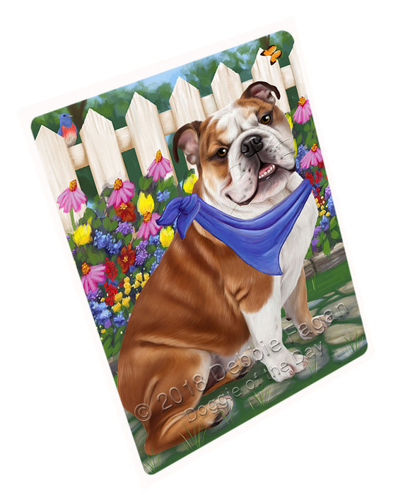 Spring Floral Bull Terrier Dog Tempered Cutting Board C53325